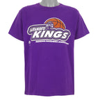 NBA (Fruit Of The Loom) - Purple Sacramento Kings Big Logo T-Shirt 1990s Large Vintage Retro Basketball