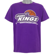 NBA (Fruit Of The Loom) - Purple Sacramento Kings Big Logo T-Shirt 1990s Large Vintage Retro Basketball