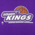 NBA (Fruit Of The Loom) - Purple Sacramento Kings Big Logo T-Shirt 1990s Large
