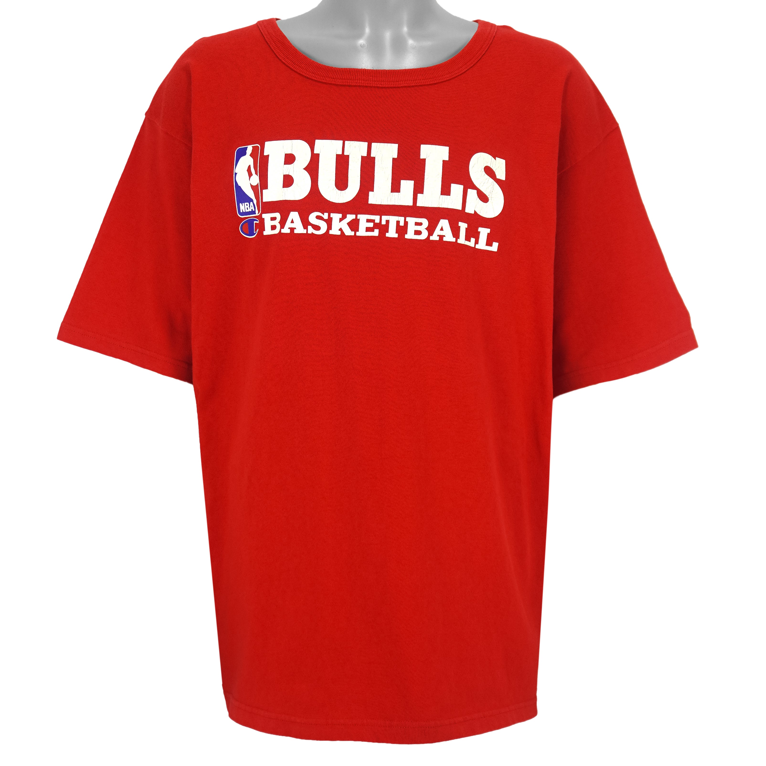 NBA (Champion) - Chicago Bulls Basketball Spell-Out T-Shirt 1990s XX-Large Vintage Retro Basketball