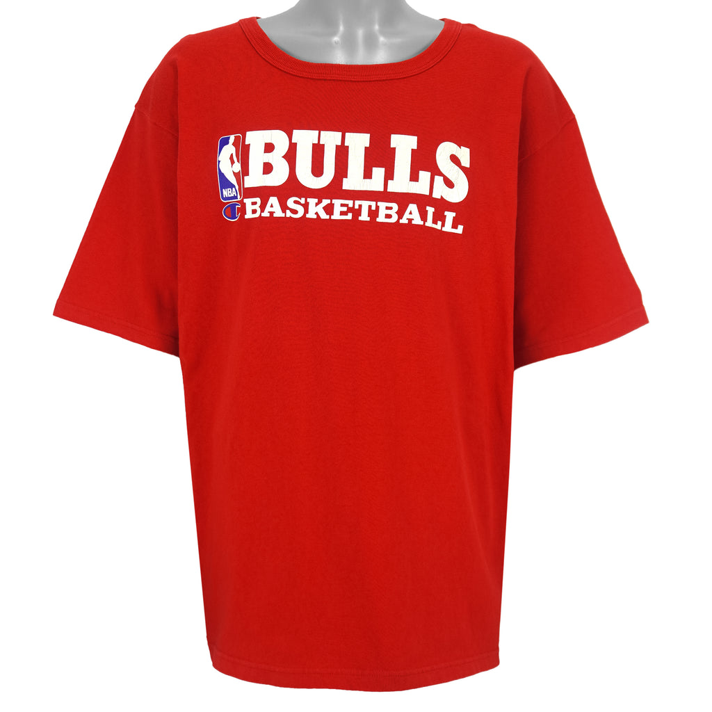 NBA (Champion) - Chicago Bulls Basketball Spell-Out T-Shirt 1990s XX-Large Vintage Retro Basketball