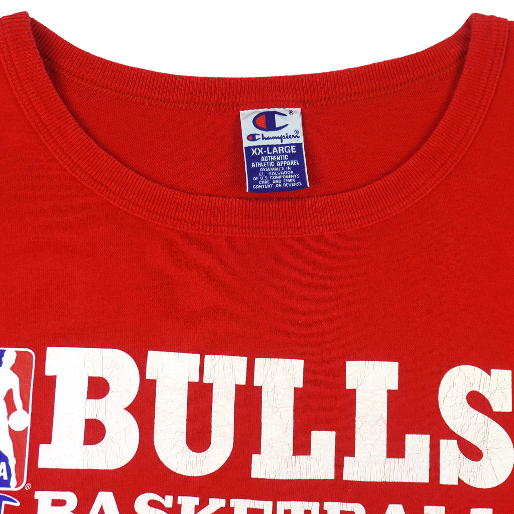 NBA (Champion) - Chicago Bulls Basketball Spell-Out T-Shirt 1990s XX-Large Vintage Retro Basketball