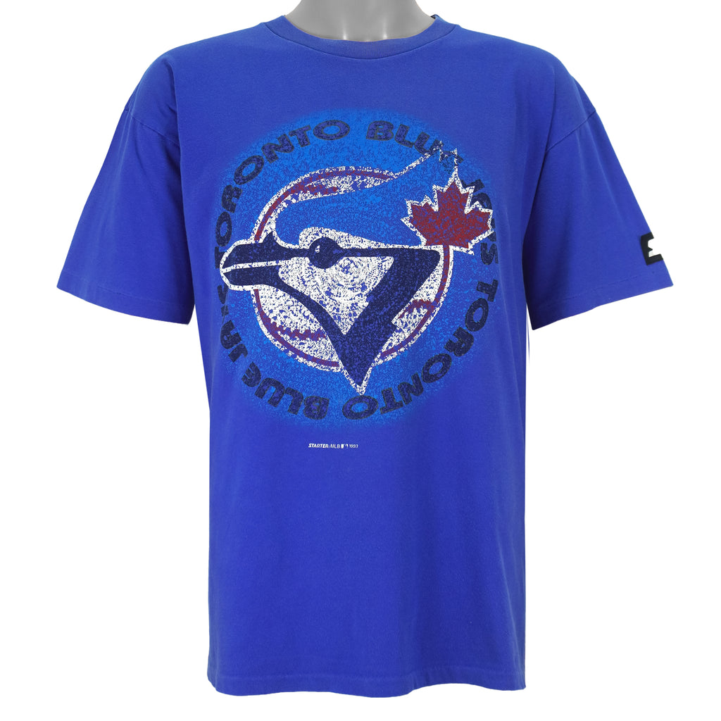 Starter - Toronto Blue Jays Big Logo T-Shirt 1993 Large Vintage Retro Baseball