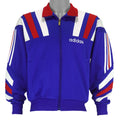 Adidas - Blue, Red, and White Colorblock Sports Track Jacket 1990s Medium Vintage Retro