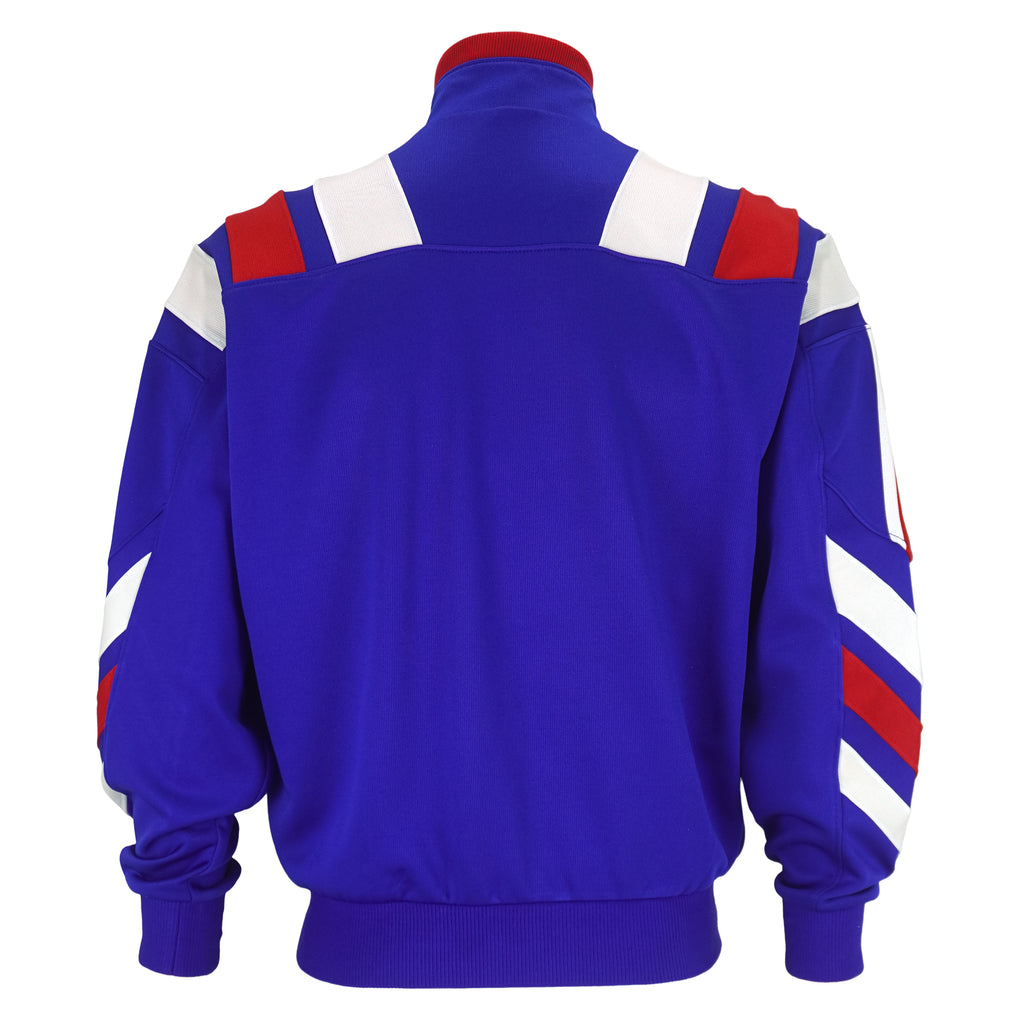 Adidas - Blue, Red, and White Colorblock Sports Track Jacket 1990s Medium Vintage Retro