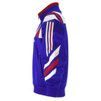 Adidas - Blue, Red, and White Colorblock Sports Track Jacket 1990s Medium Vintage Retro