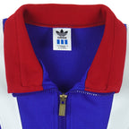 Adidas - Blue, Red, and White Colorblock Sports Track Jacket 1990s Medium Vintage Retro