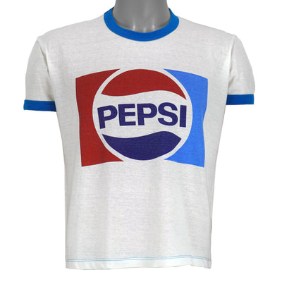 Vintage - Pepsi Big Logo Crop Top T-Shirt 1980s Medium