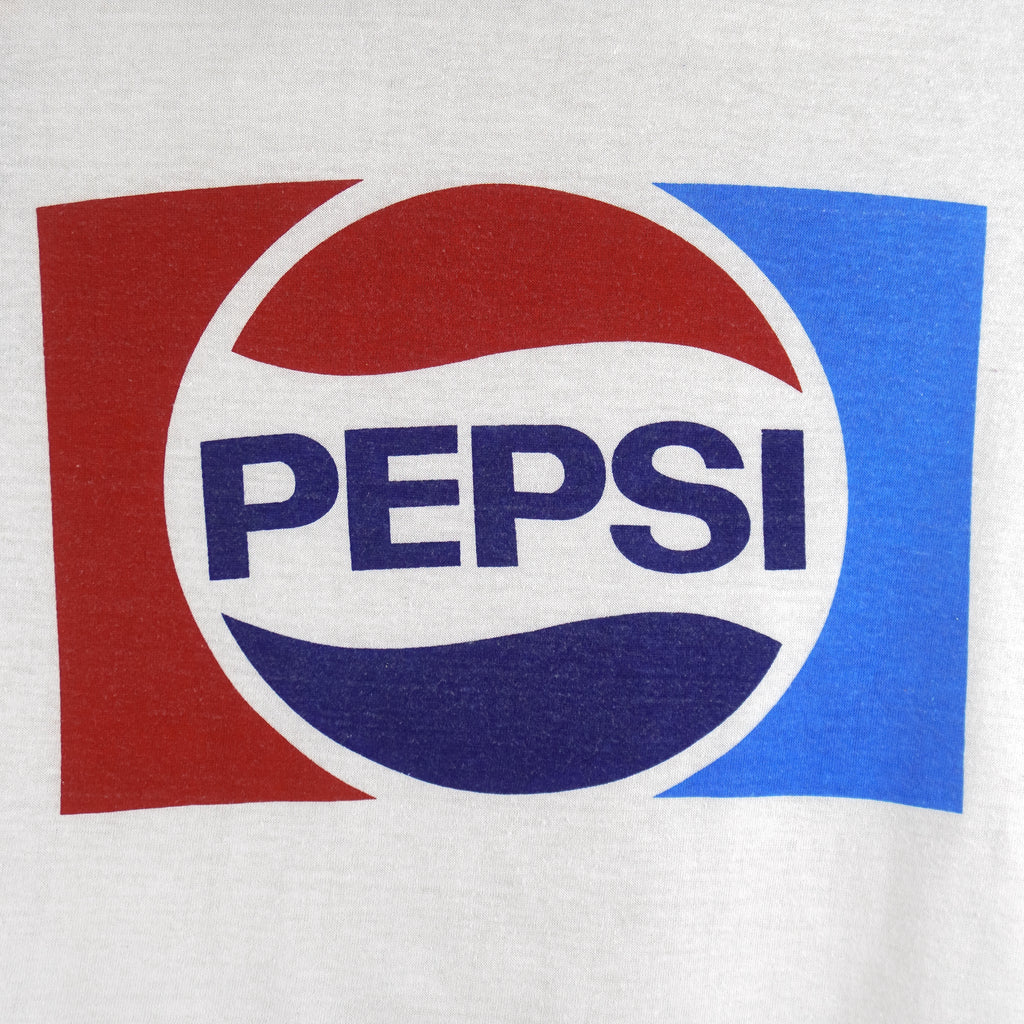 Vintage - Pepsi Big Logo Crop Top T-Shirt 1980s Medium Vintage Retro