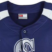 Nike - MLB Blue Seattle Mariners Button-Up Jersey T-Shirt 1990s Large