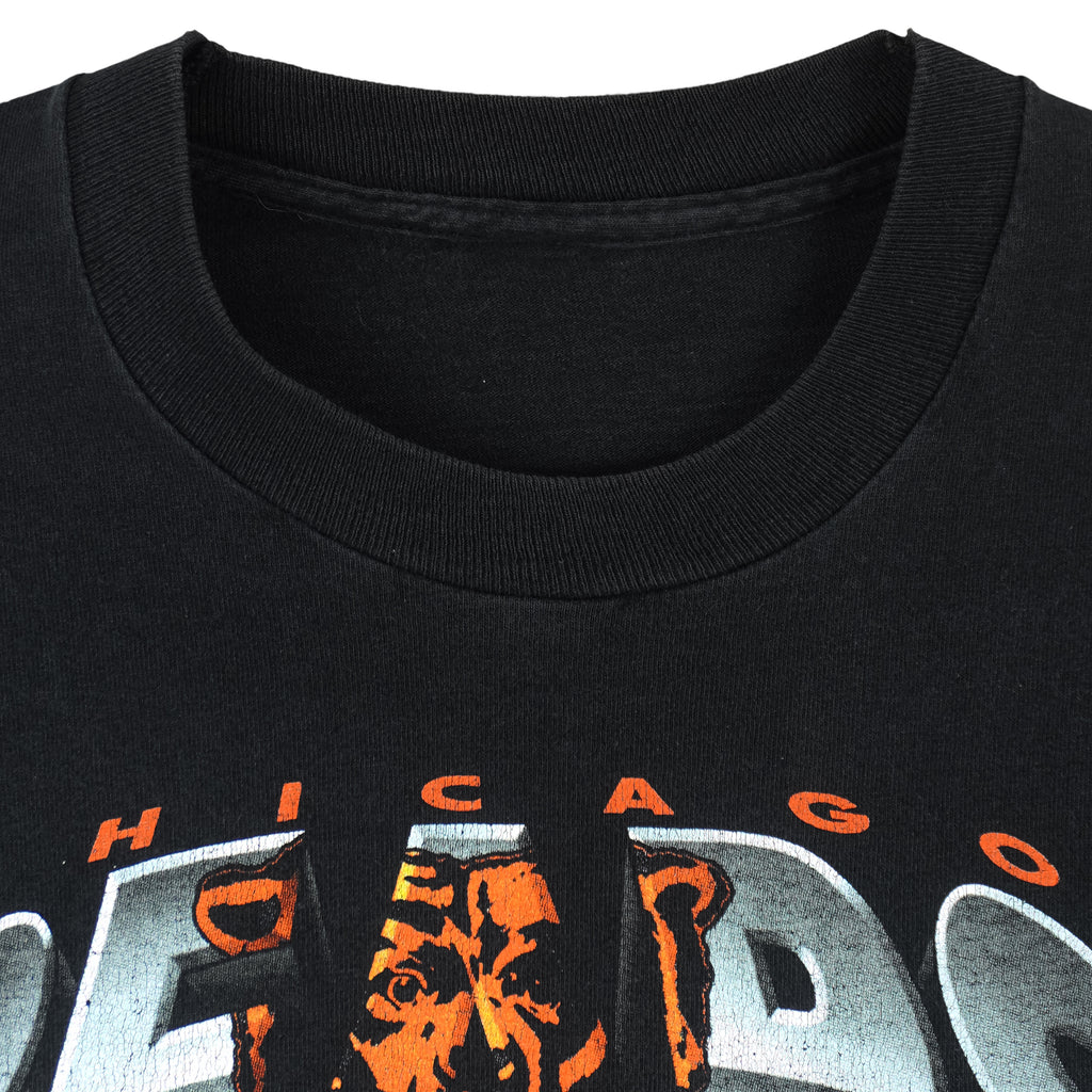 NFL - Black Chicago Bears Helmet Single Stitch T-Shirt 1994 X-Large Vintage Retro Football
