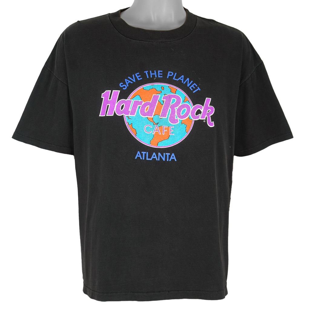 Vintage - Hard Rock Cafe Atlanta Save The Planet Spell-Out T-Shirt 1990s X-Large Vintage Retro