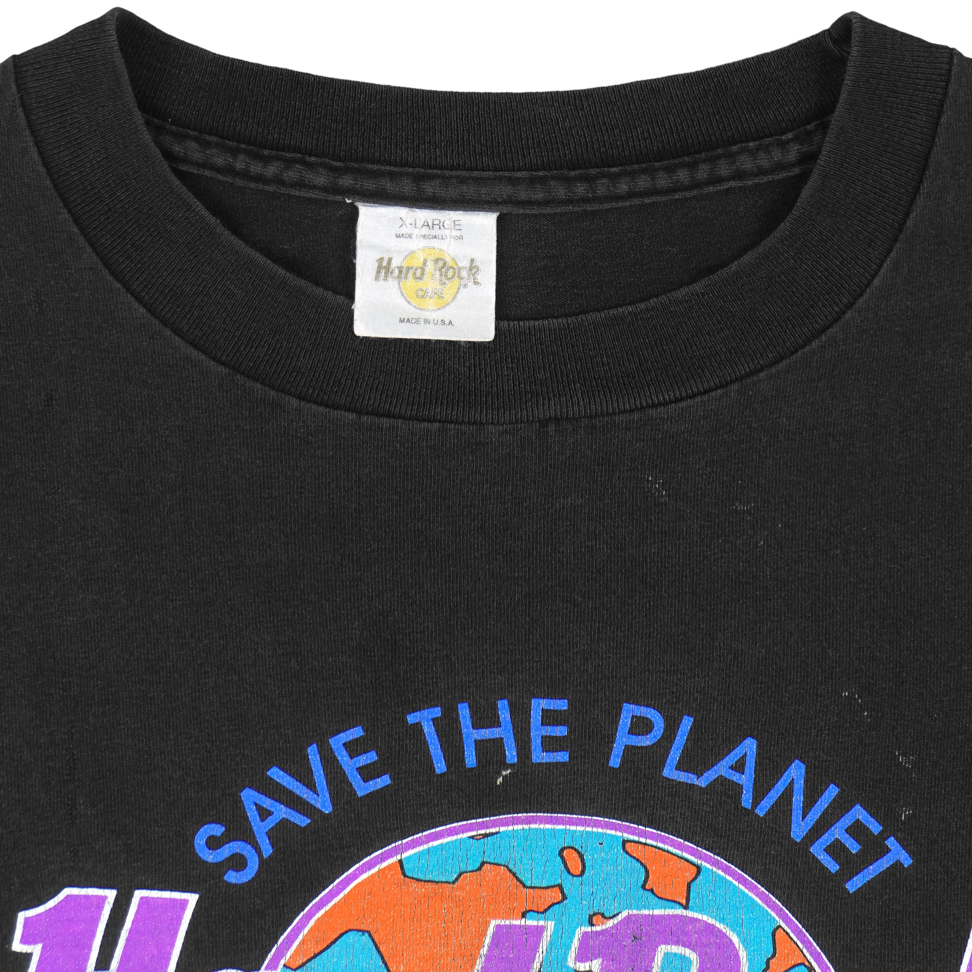 Vintage - Hard Rock Cafe Atlanta Save The Planet Spell-Out T-Shirt 1990s X-Large Vintage Retro
