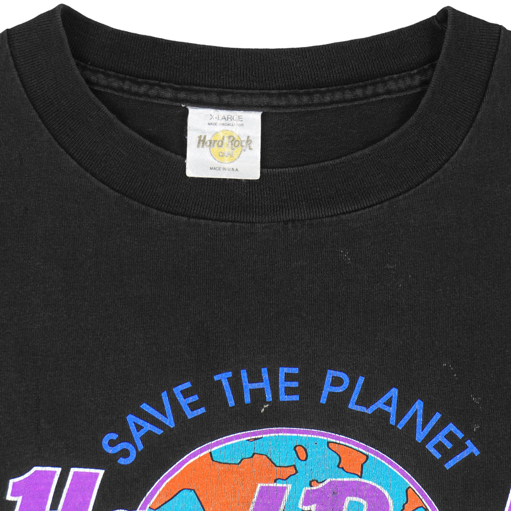Vintage - Hard Rock Cafe Atlanta Save The Planet Spell-Out T-Shirt 1990s X-Large Vintage Retro
