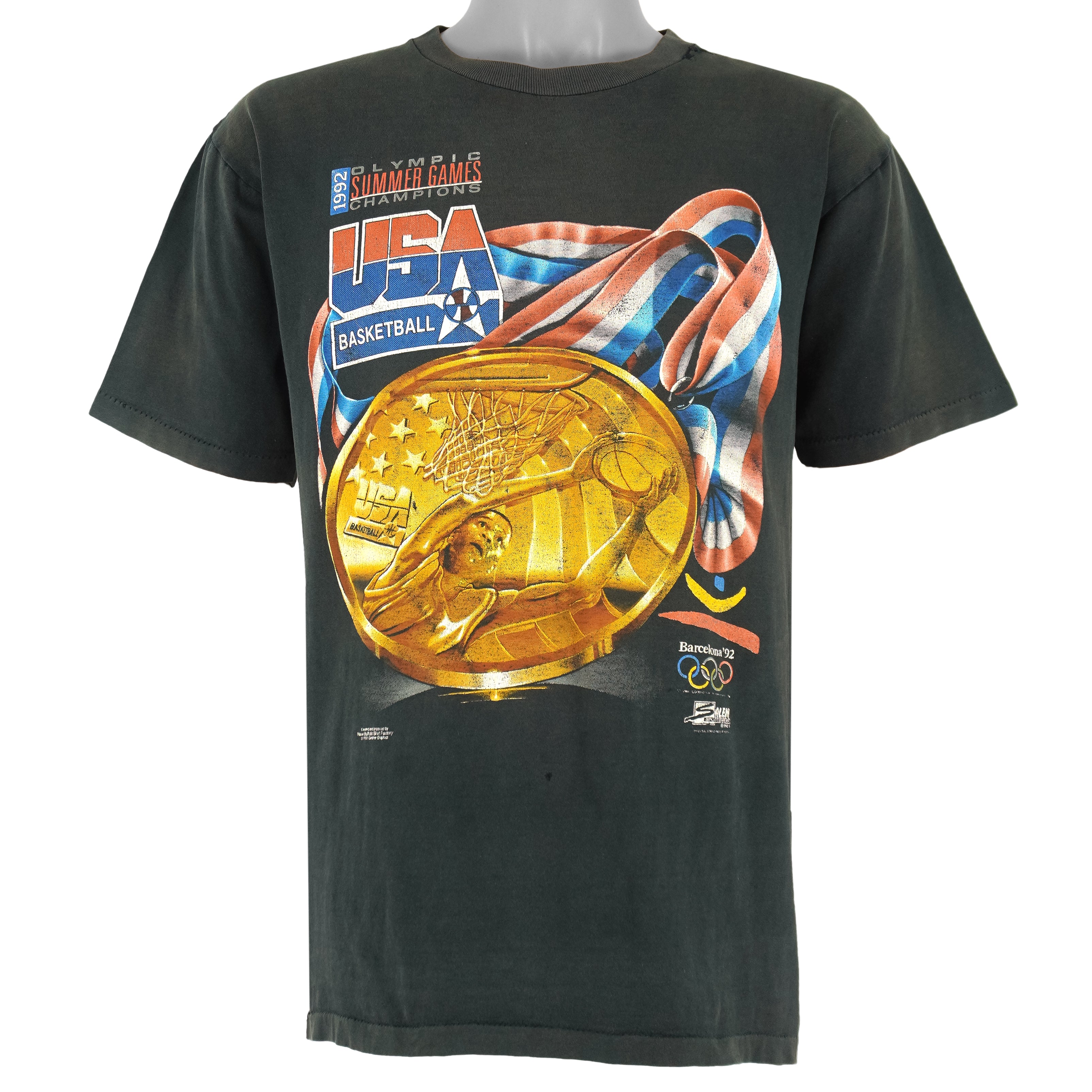 Vintage (Salem) - USA Basketball Olympic Summer Games Champions T-Shirt 1992 Large Vintage Retro