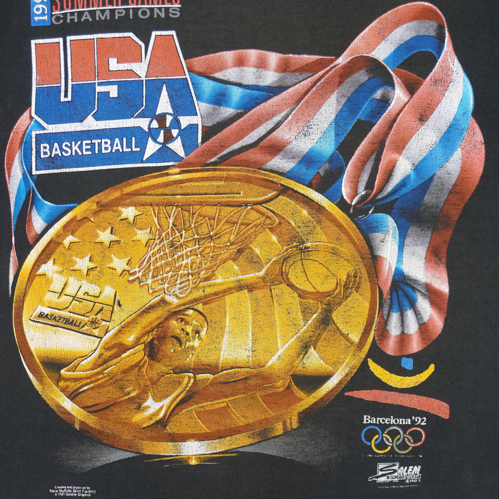 Vintage (Salem) - USA Basketball Olympic Summer Games Champions T-Shirt 1992 Large Vintage Retro