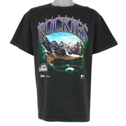 MLB (Salem) - Colorado Rockies Spell-Out T-Shirt 1992 X-Large Vintage Retro baseball