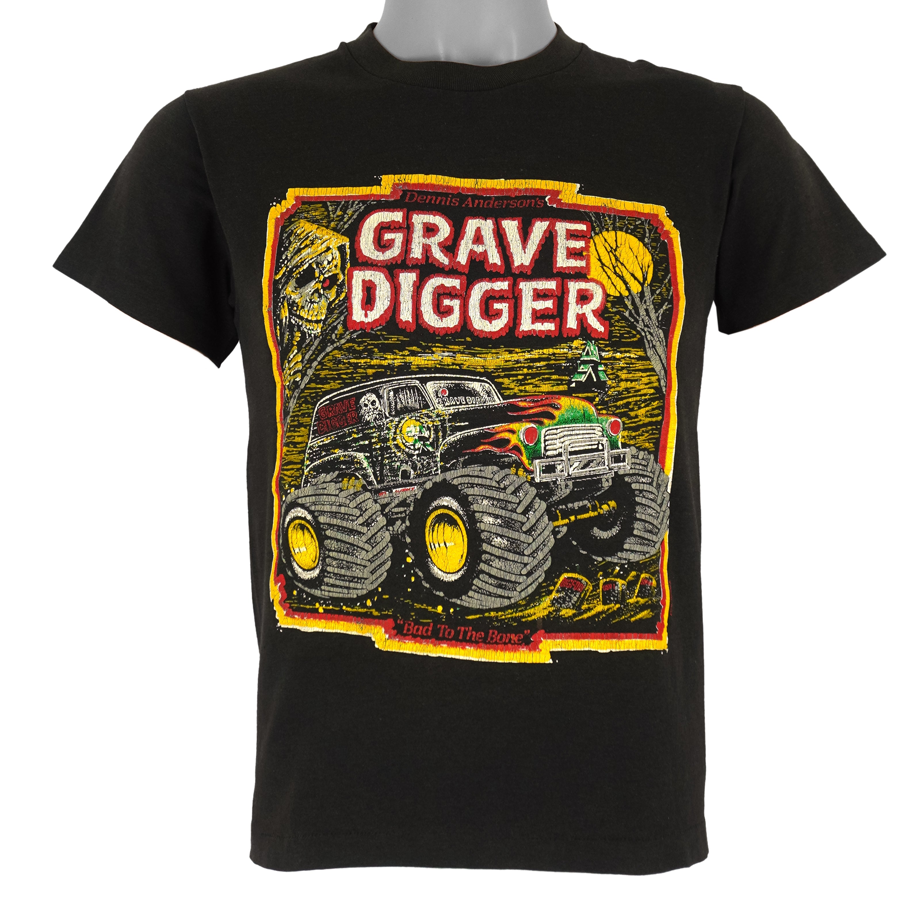 Vintage (Hef-T) - Dennis Anderson's Grave Digger T-Shirt 1990s Small Vintage Retro