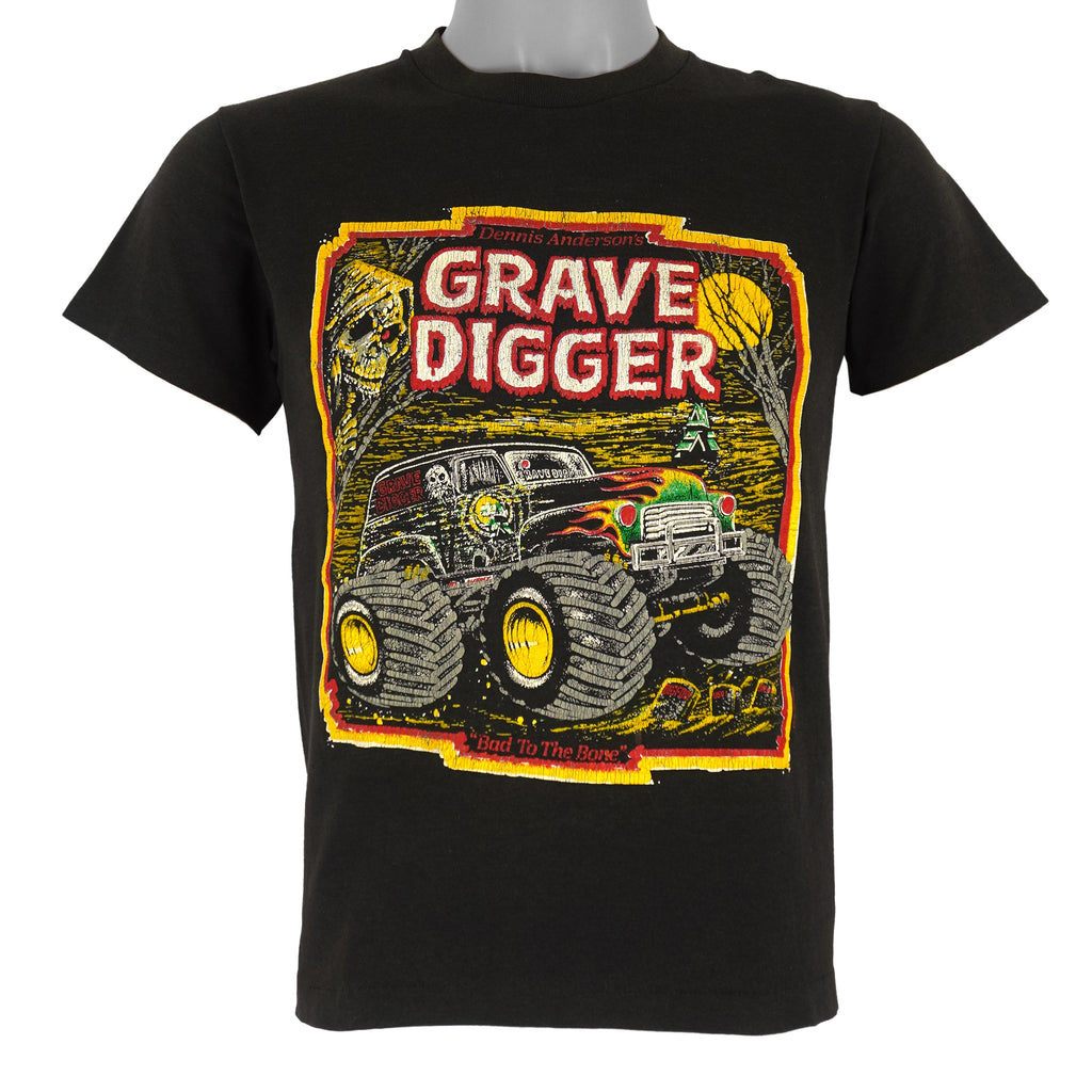 Vintage (Hef-T) - Dennis Anderson's Grave Digger T-Shirt 1990s Small Vintage Retro