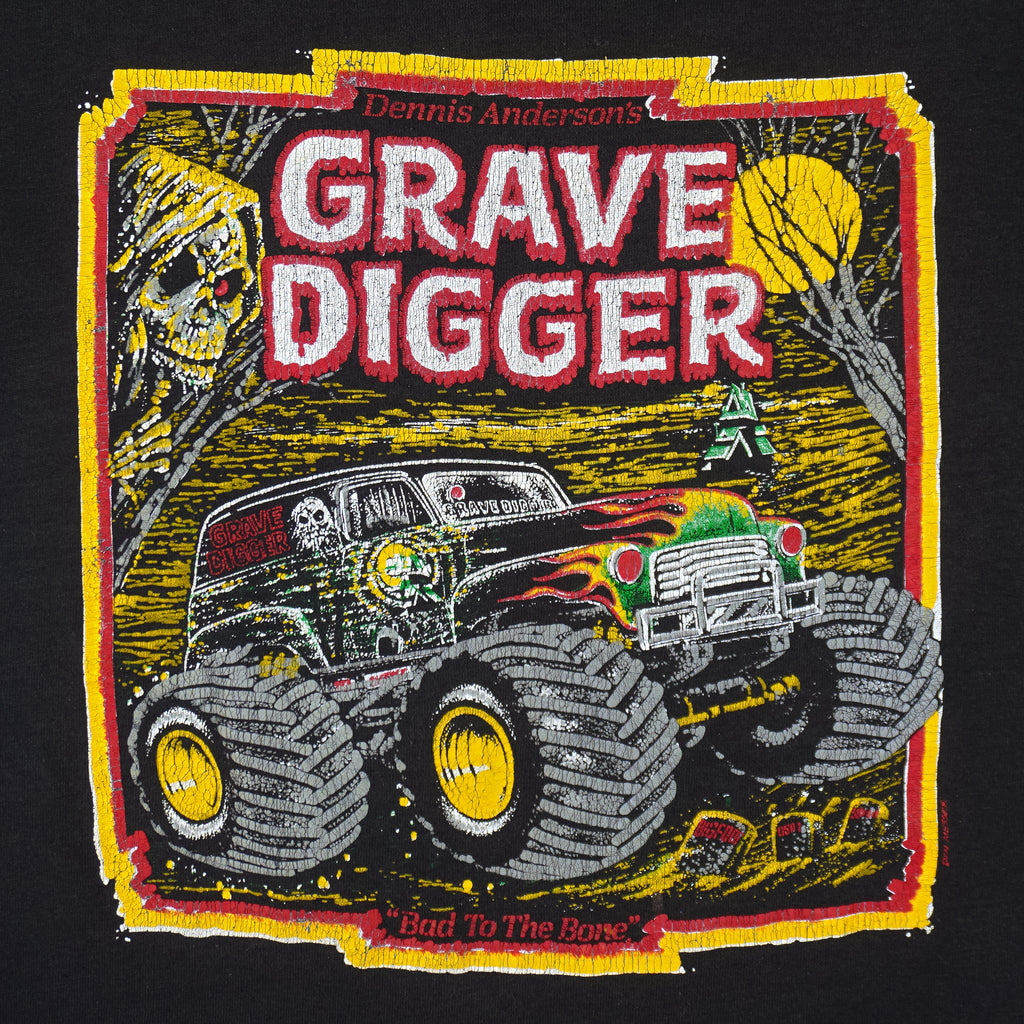 Vintage (Hef-T) - Dennis Anderson's Grave Digger T-Shirt 1990s Small Vintage Retro
