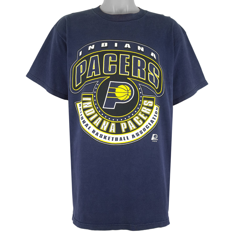 NBA (Logo 7) - Indiana Pacers Spell-Out T-Shirt 1990s X-Large Vintage Retro Basketball