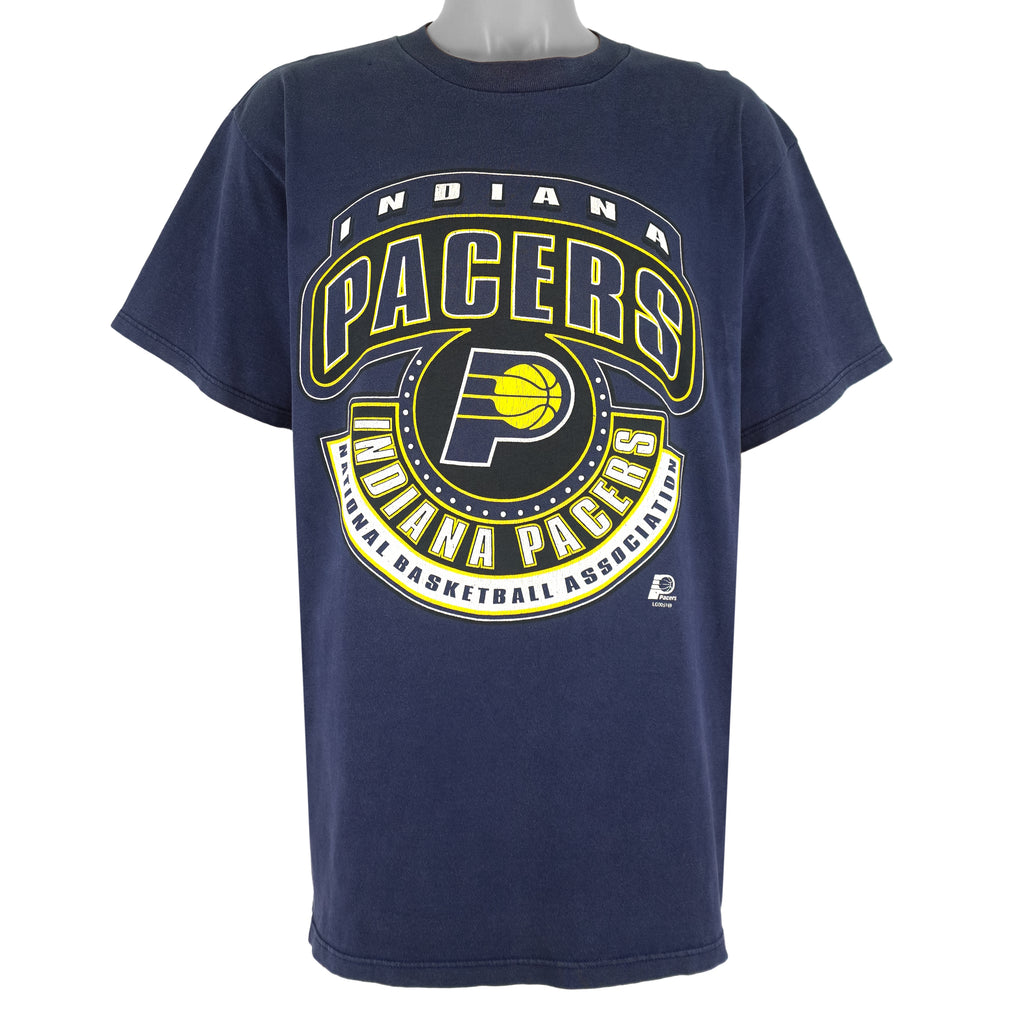 NBA (Logo 7) - Indiana Pacers Spell-Out T-Shirt 1990s X-Large Vintage Retro Basketball