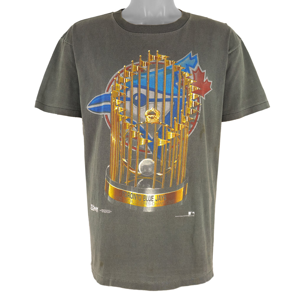 MLB (Salem) - Toronto Blue Jays Champions Trophy T-Shirt 1992 Large Vintage Retro Baseball