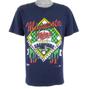 MLB (Salem) - Minnesota Twins Champions T-Shirt 1991 Large Vintage Retro Baseball