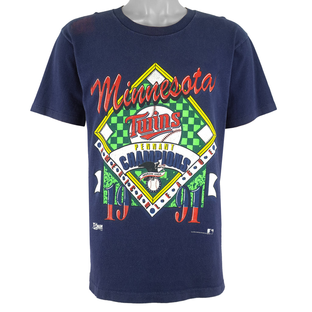 MLB (Salem) - Minnesota Twins Champions T-Shirt 1991 Large Vintage Retro Baseball