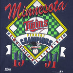 MLB (Salem) - Minnesota Twins Champions T-Shirt 1991 Large Vintage Retro Baseball