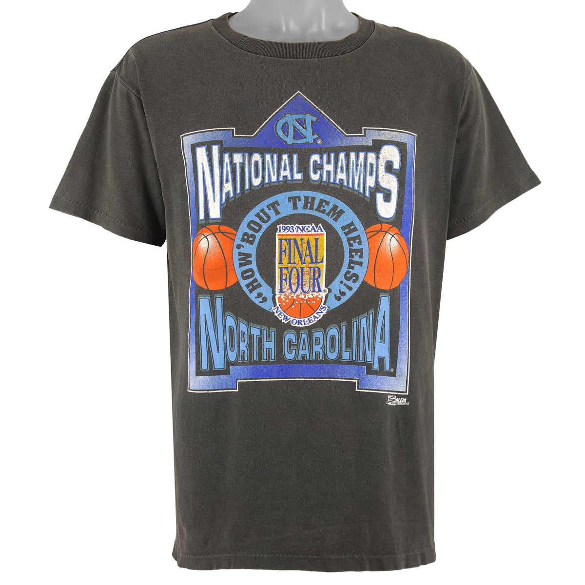 NCAA (Salem) - North Carolina Tar Heels Basketball Final Four Champs T-Shirt 1993 Large Vitage Retro Basketball