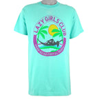 Vintage - Lazy Girls Club Single Stitch T-Shirt 1990s Large Vintage Retro