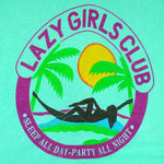 Vintage - Lazy Girls Club Single Stitch T-Shirt 1990s Large Vintage Retro