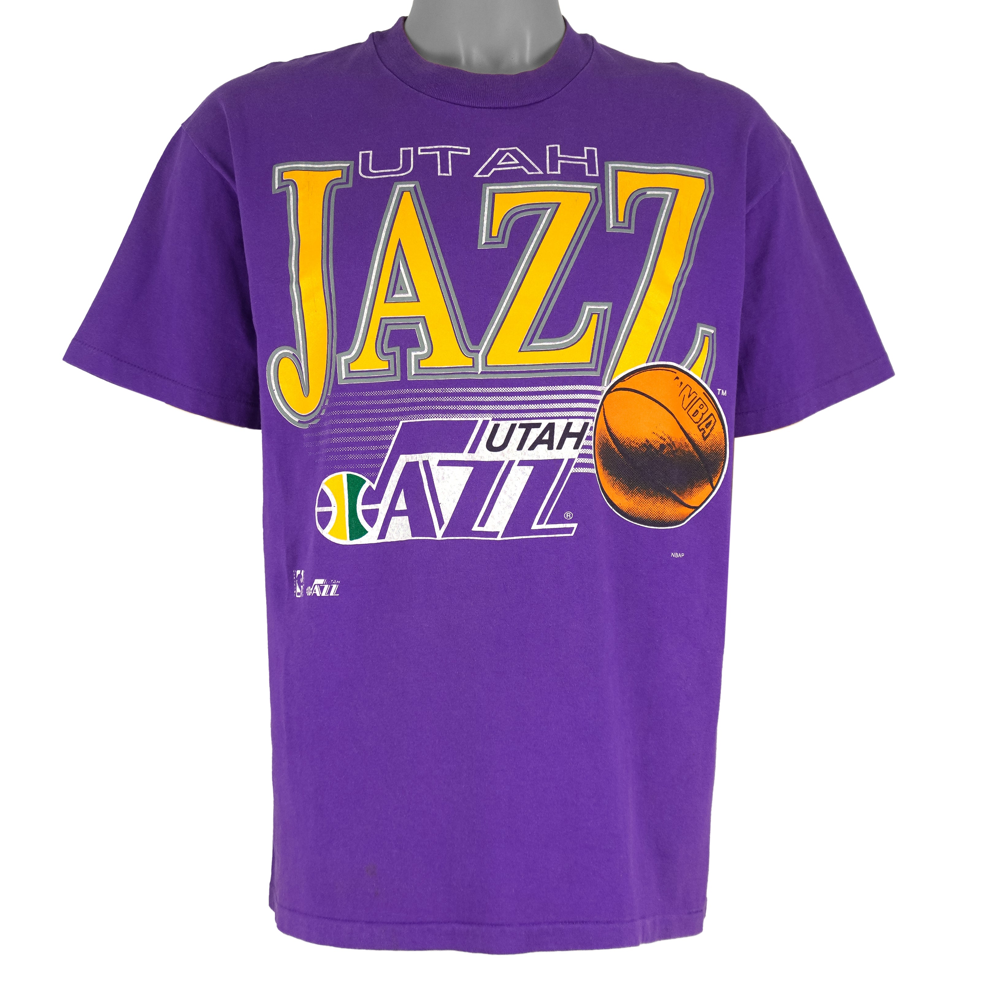 NBA - Utah Jazz Basketball T-Shirt 1990s Large Vintage Retro Basketball