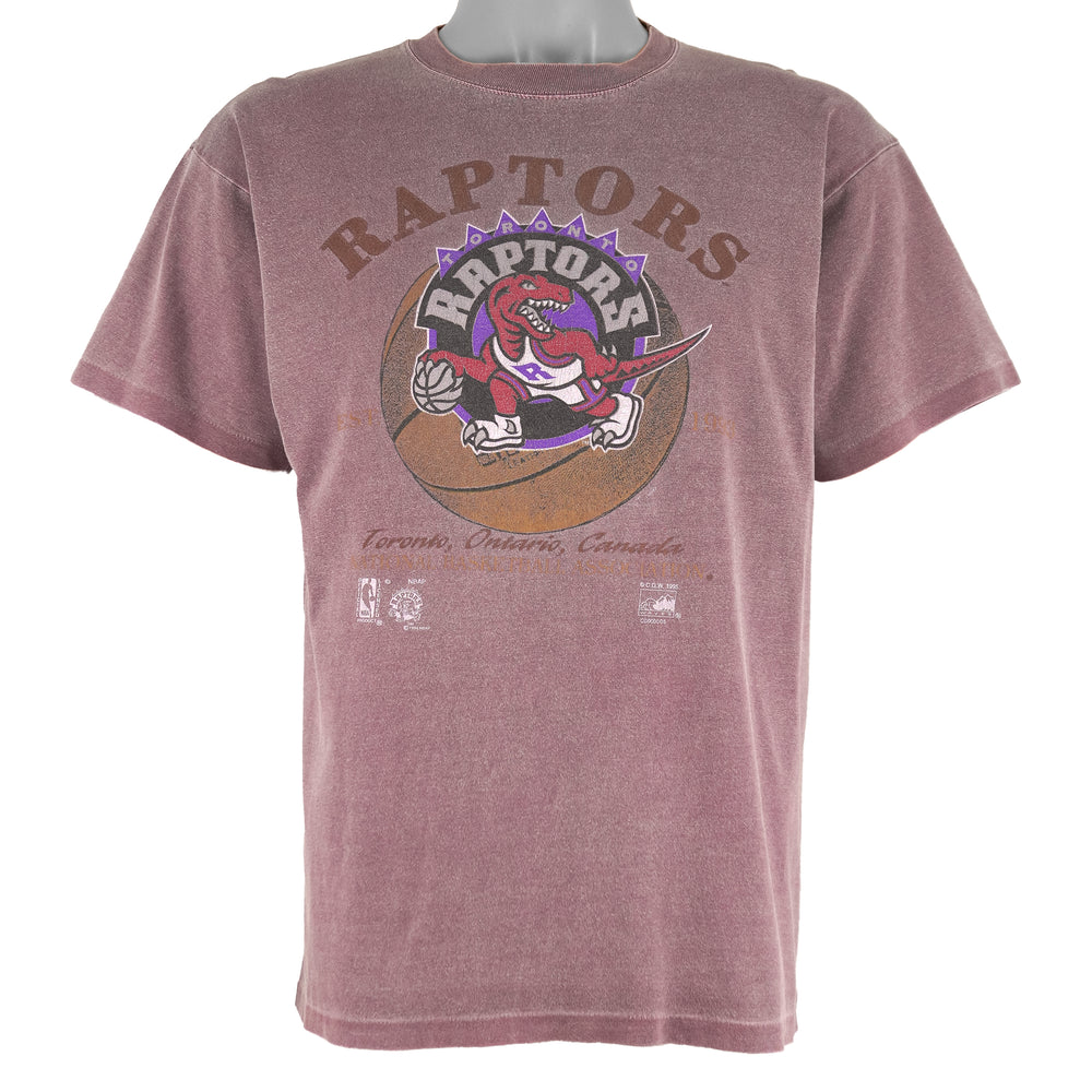 NBA (Waves) - Toronto Raptors Basketball T-Shirt 1995 Large Vintage Retro Basketball
