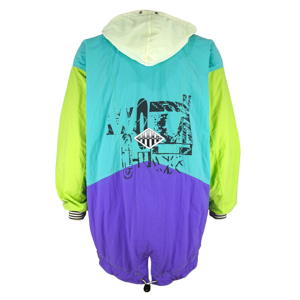 Nike - Blue, Purple & Green Work Out Metabolic Track Jacket 1990s Large Vintage Retro