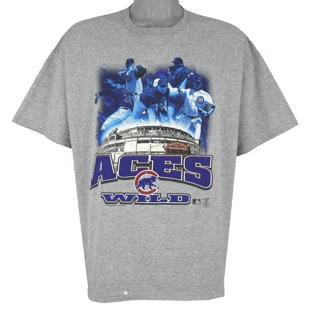 MLB (Lee) - Chicago Cubs Aces Wild Pitchers T-Shirt 2004 X-Large Vintage Retro Baseball