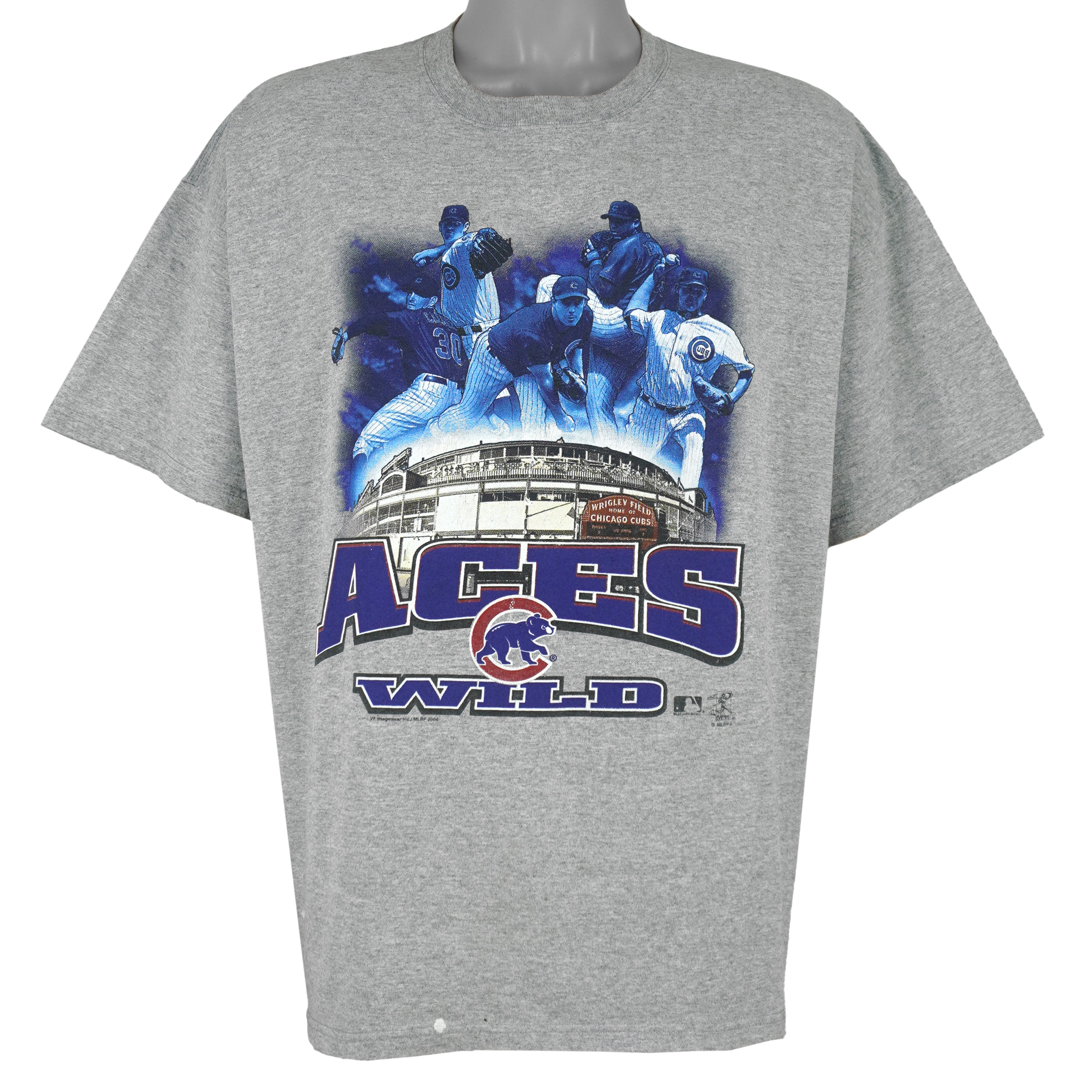 MLB (Lee) - Chicago Cubs Aces Wild Pitchers T-Shirt 2004 X-Large Vintage Retro Baseball