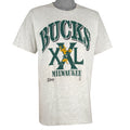 NBA (Salem) - Milwaukee Bucks XXL Spell-Out T-Shirt 1990 Medium Vintage Retro Basketball
