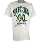NBA (Salem) - Milwaukee Bucks XXL Spell-Out T-Shirt 1990 Medium Vintage Retro Basketball