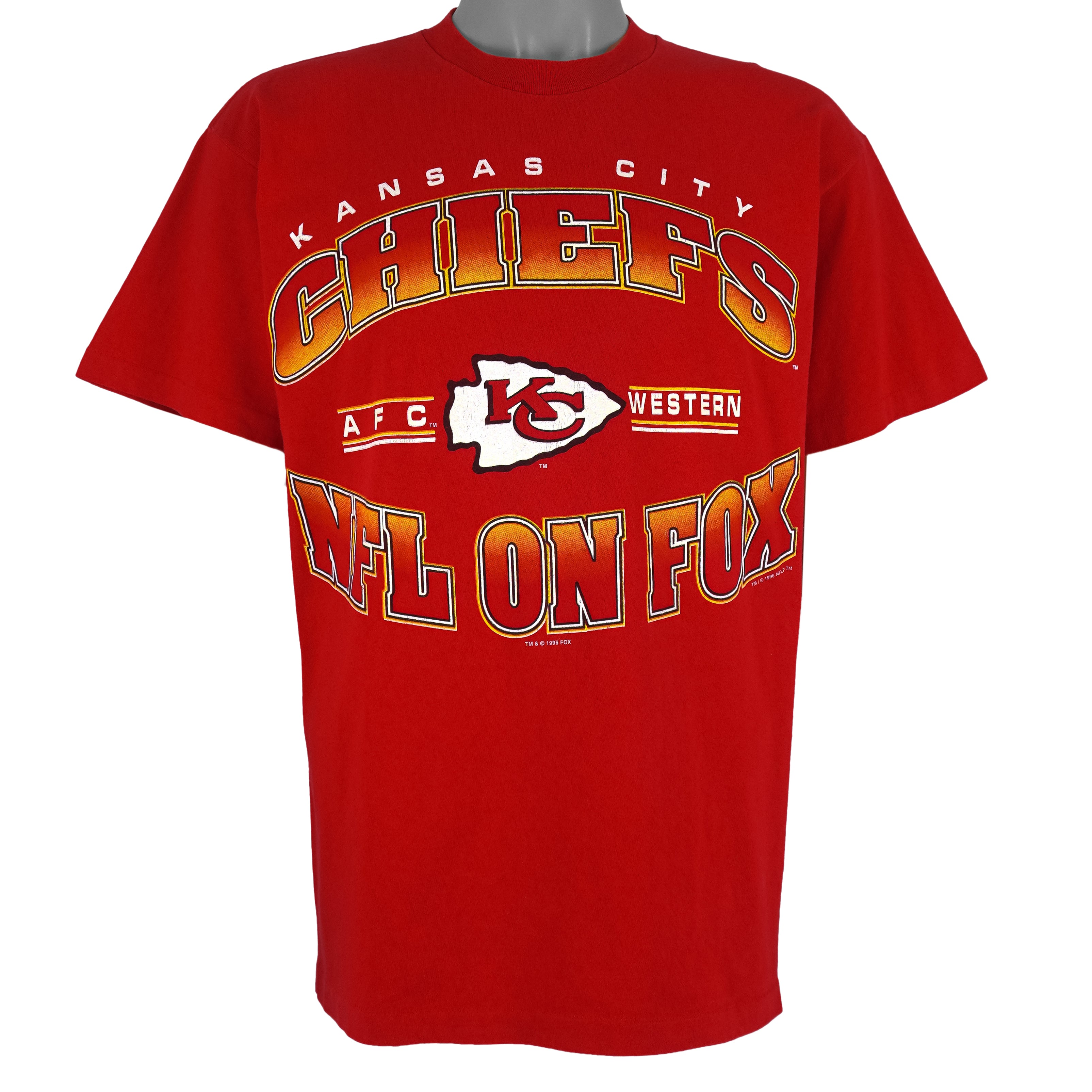NFL - Kansas City Chiefs NFL On Fox T-Shirt 1996 Medium Vintage Retro Football