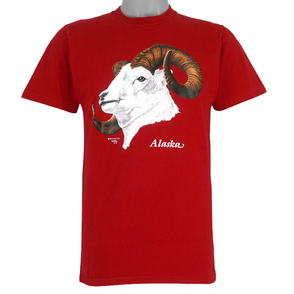 Vintage (Jerzees) - Alaska Animals Ram T-Shirt 1987 Medium Vintage Retro