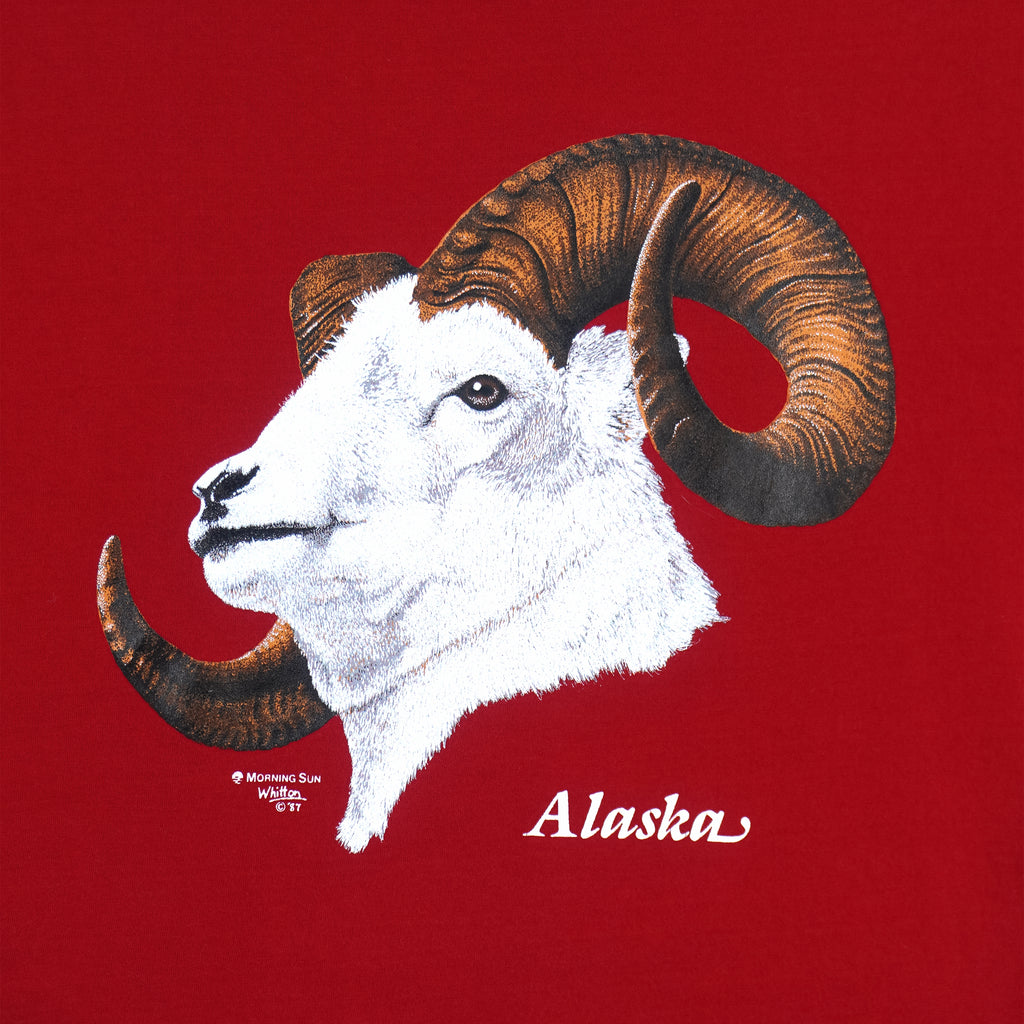 Vintage (Jerzees) - Alaska Animals Ram T-Shirt 1987 Medium Vintage Retro