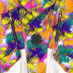 Vintage (Competition) - White Button-Up Abstract Pattern Ski Jacket 1990s Medium Vintage Retro