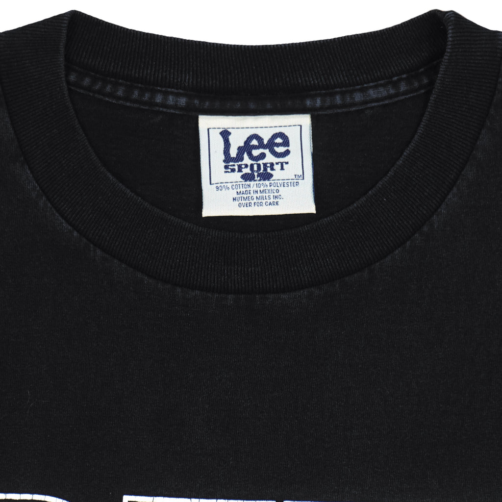 NHL (Lee) - Black Boston Bruins Spell-Out T-Shirt 1990s Large Vintage Retro Hockey
