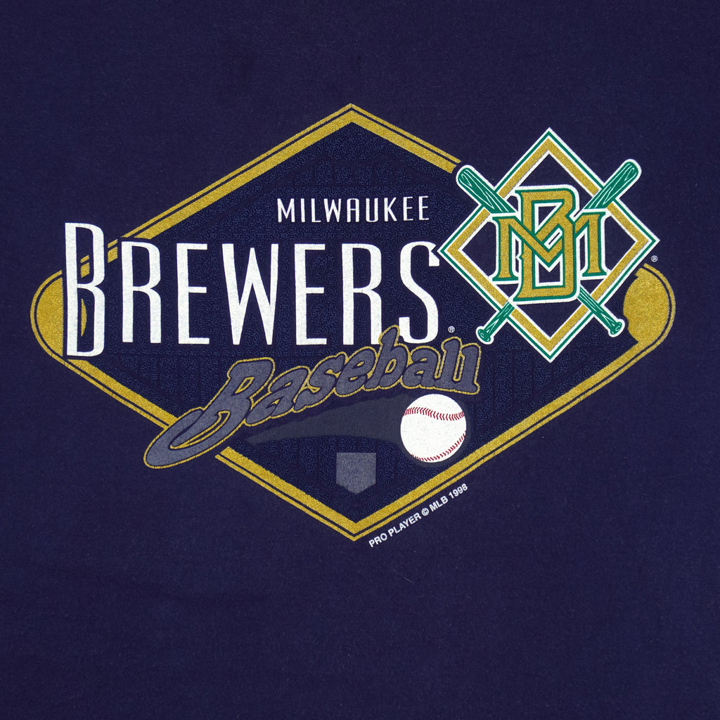 MLB - Milwaukee Brewers Baseball T-Shirt 1998 X-Large Vintage Retro Baseball