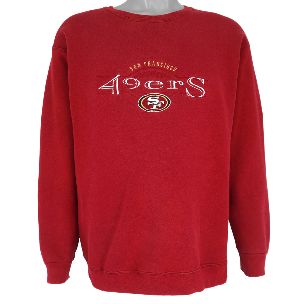 NFL (Pro Player) - San Francisco 49ers Embroidered Crew Neck Sweatshirt 1990s Large Vintage Retro Football
