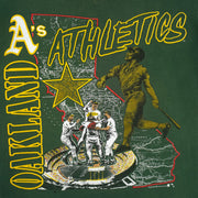 MLB (Nutmeg) - Oakland Athletics Stadium Map T-Shirt 1990 Medium Vintage Retro Baseball
