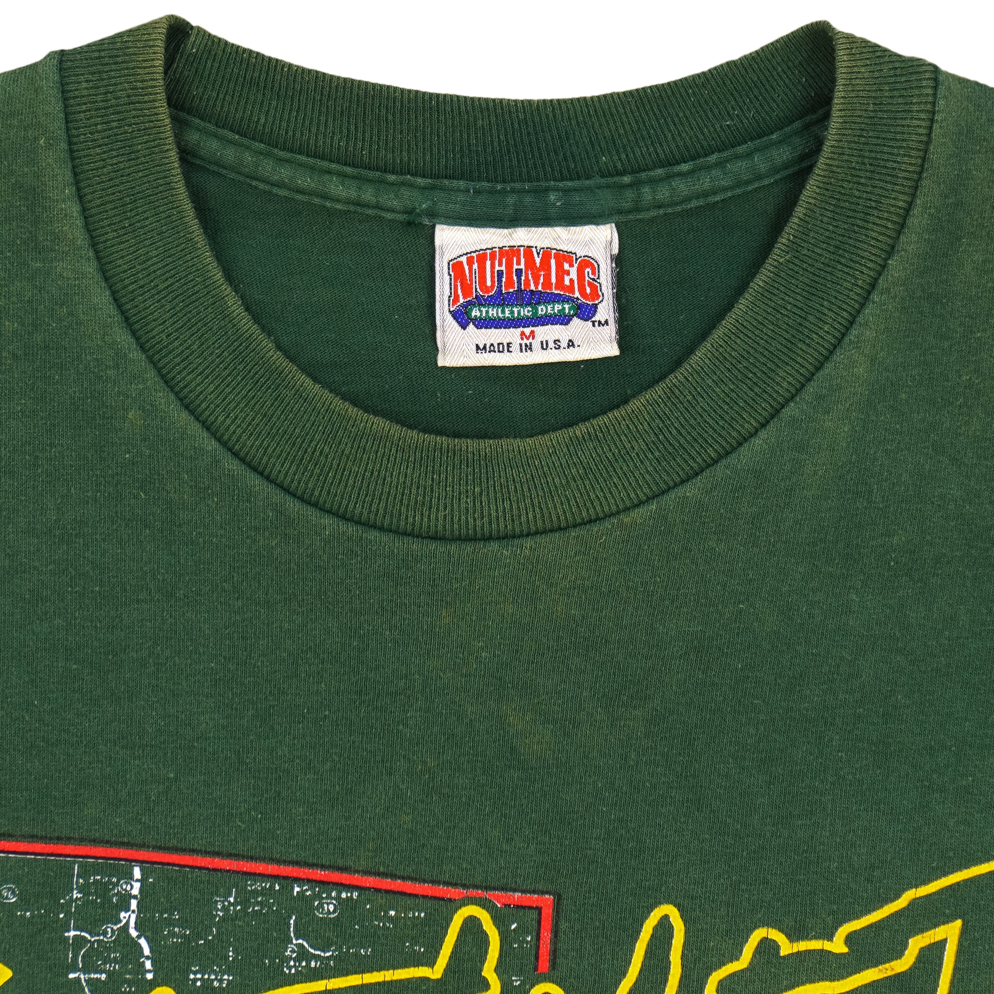 MLB (Nutmeg) - Oakland Athletics Stadium Map T-Shirt 1990 Medium Vintage Retro Baseball