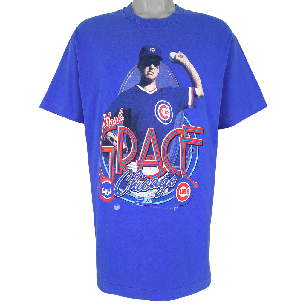 MLB (Salem) - Chicago Cubs Mark Grace T-Shirt 1990 X-Large Vintage Retro Baseball